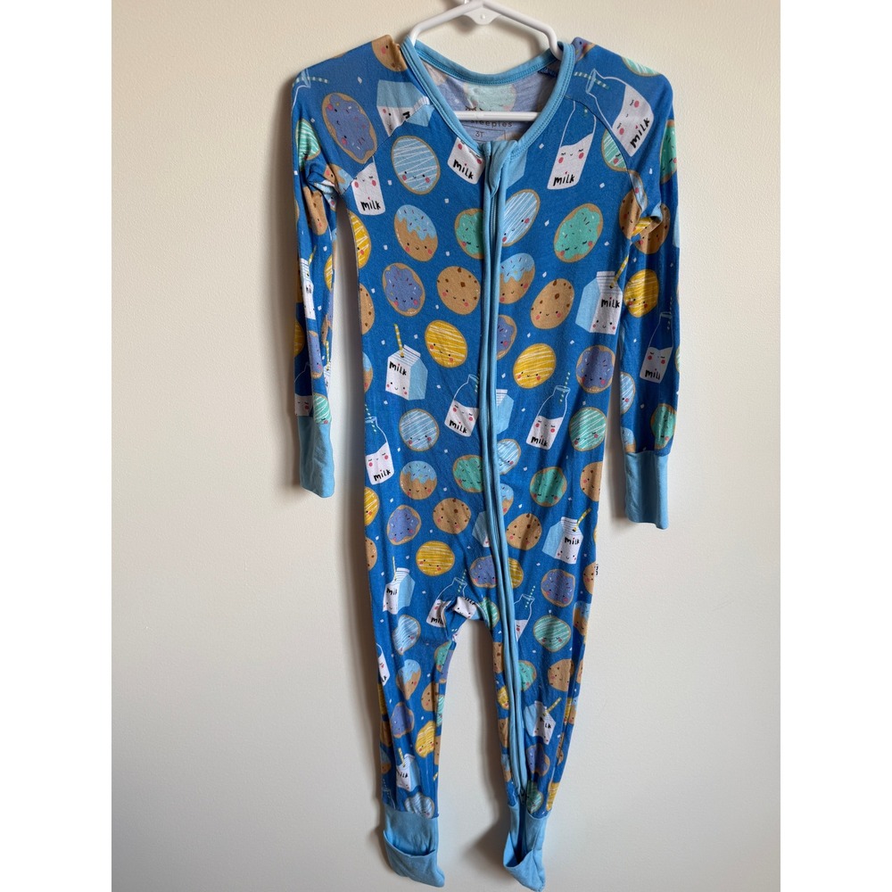 Little Sleepies Blue Milk and Cookies Zippy Bamboo Zippy 3T